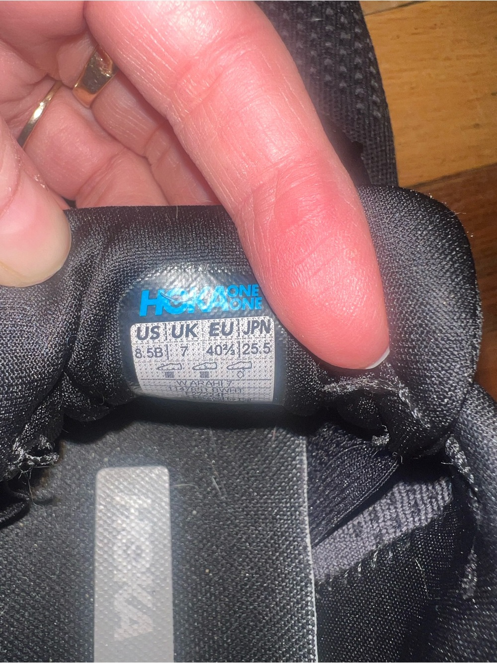 Hoka Women’s  Black and White Athletic Running Shoes - Picture 6 of 6